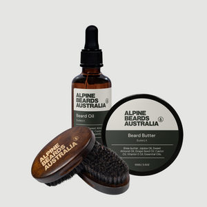 Beard Brush + 50ml Beard Oil  + Beard Butter Bundle - Alpine Beards Australia